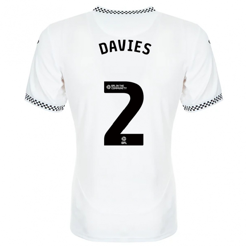 ילדים כדורגל Lauren Davies #2 לבן כתום ג'רזי ביתית 2025/26