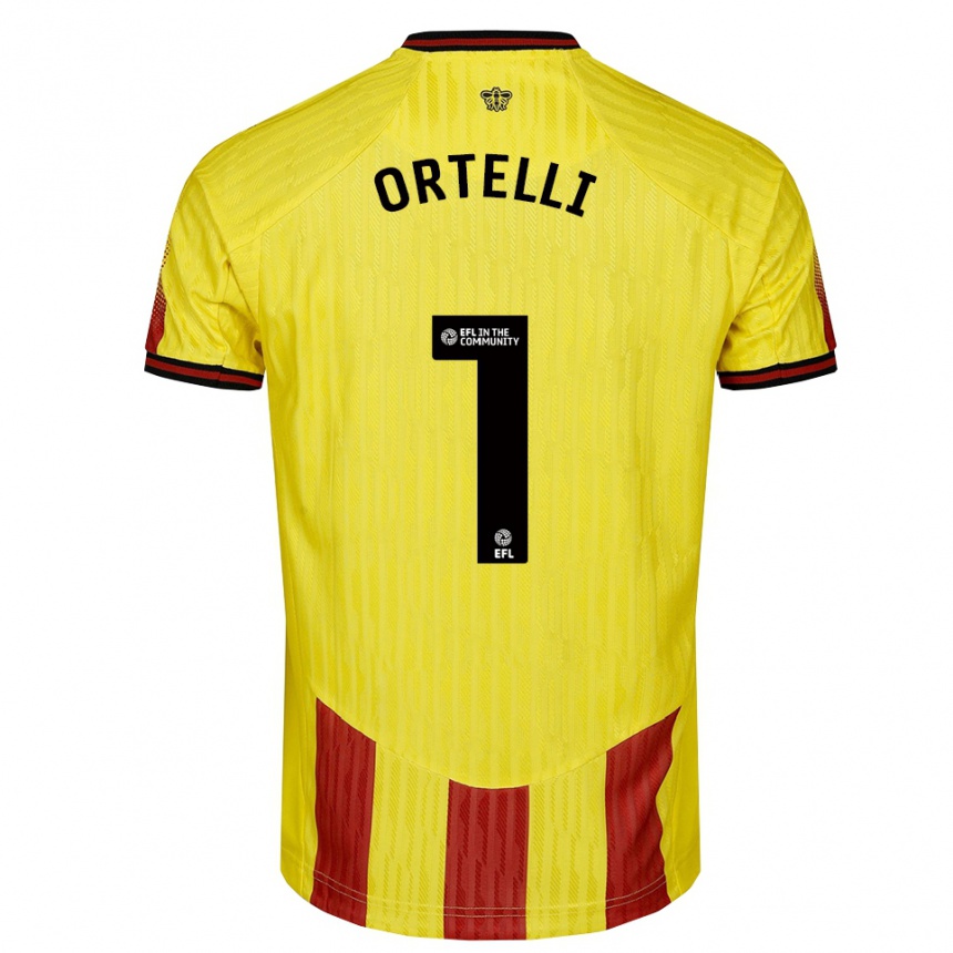 ילדים כדורגל גבריאל אורטלי #1 צהוב אדום ג'רזי ביתית 2025/26