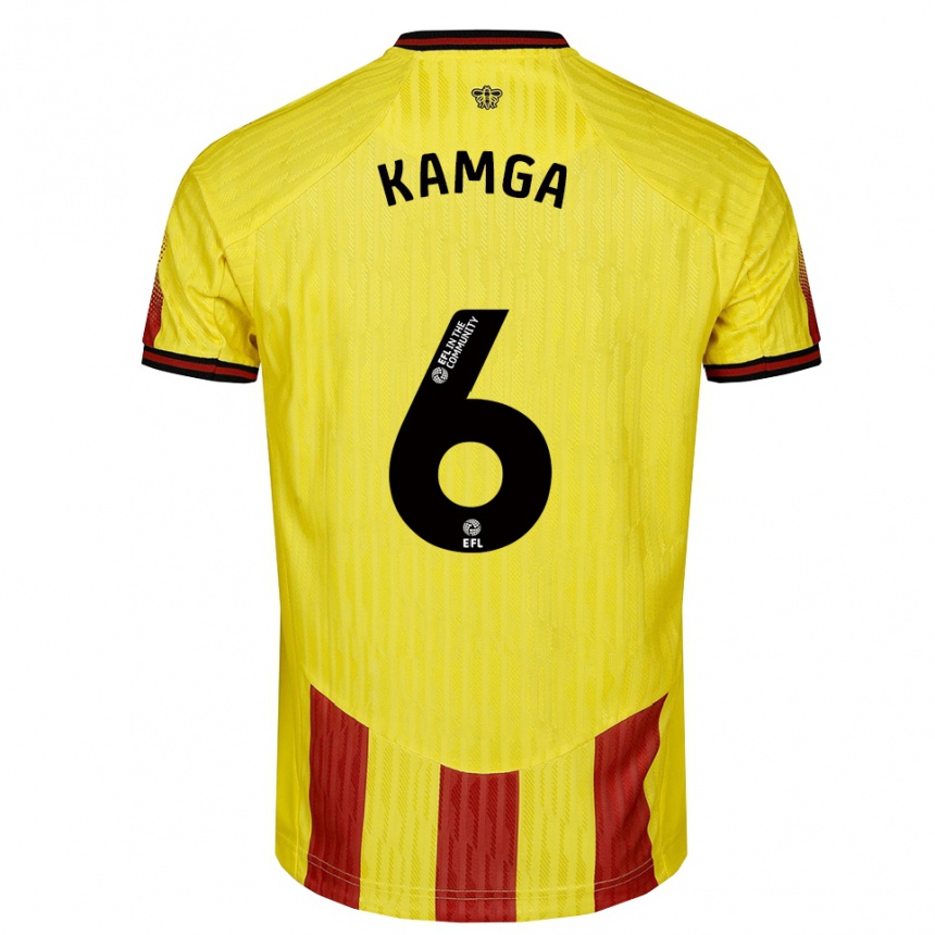 ילדים כדורגל איאן קמגה #6 צהוב אדום ג'רזי ביתית 2025/26
