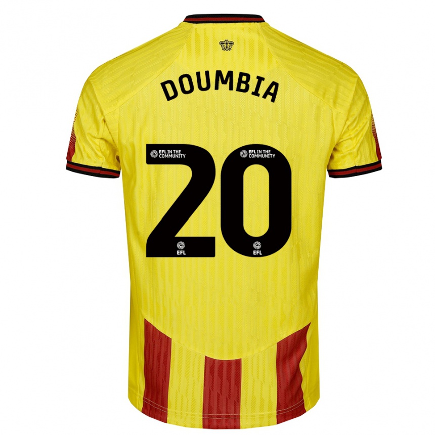 ילדים כדורגל ממאדו דומביה #20 צהוב אדום ג'רזי ביתית 2025/26