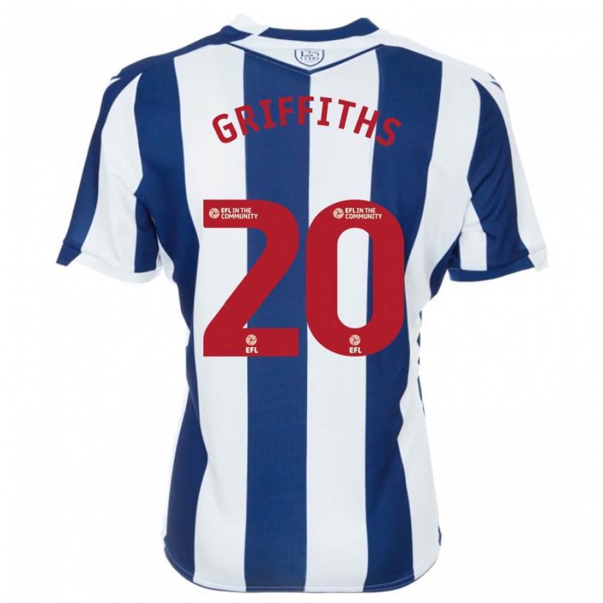ילדים כדורגל ג'וש גריפית'ס #20 כחול נייבי לבן ג'רזי ביתית 2025/26