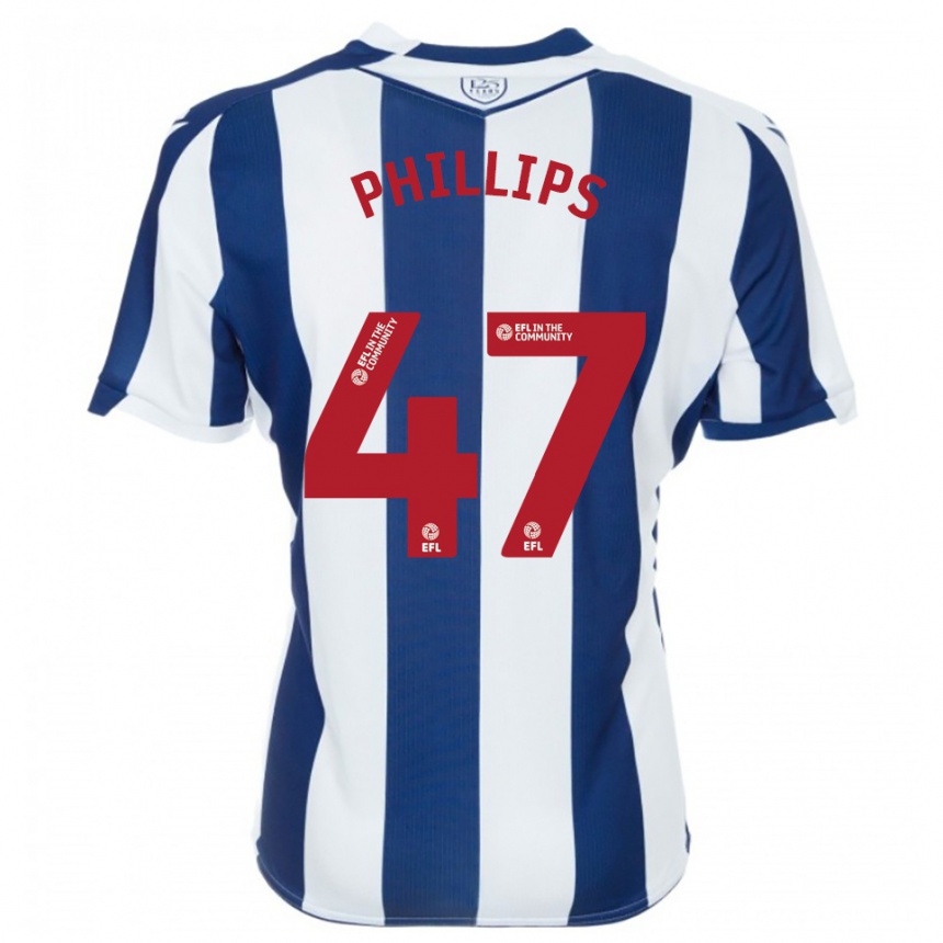ילדים כדורגל נתניאל פיליפס #47 כחול נייבי לבן ג'רזי ביתית 2025/26