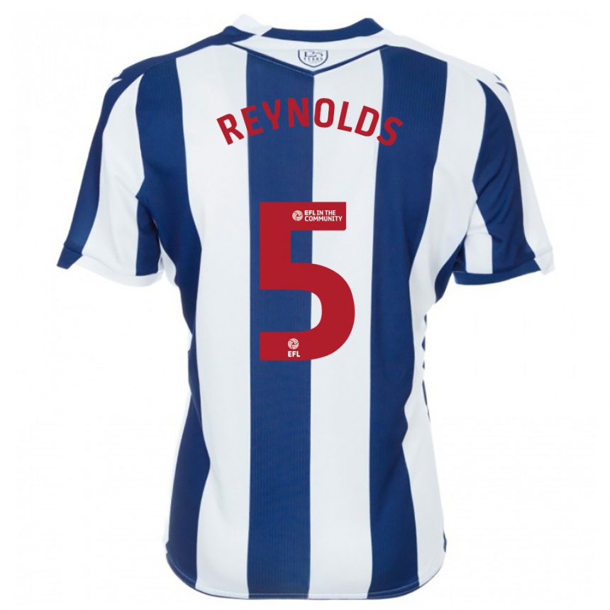 ילדים כדורגל טיילור ריינולדס #5 כחול נייבי לבן ג'רזי ביתית 2025/26