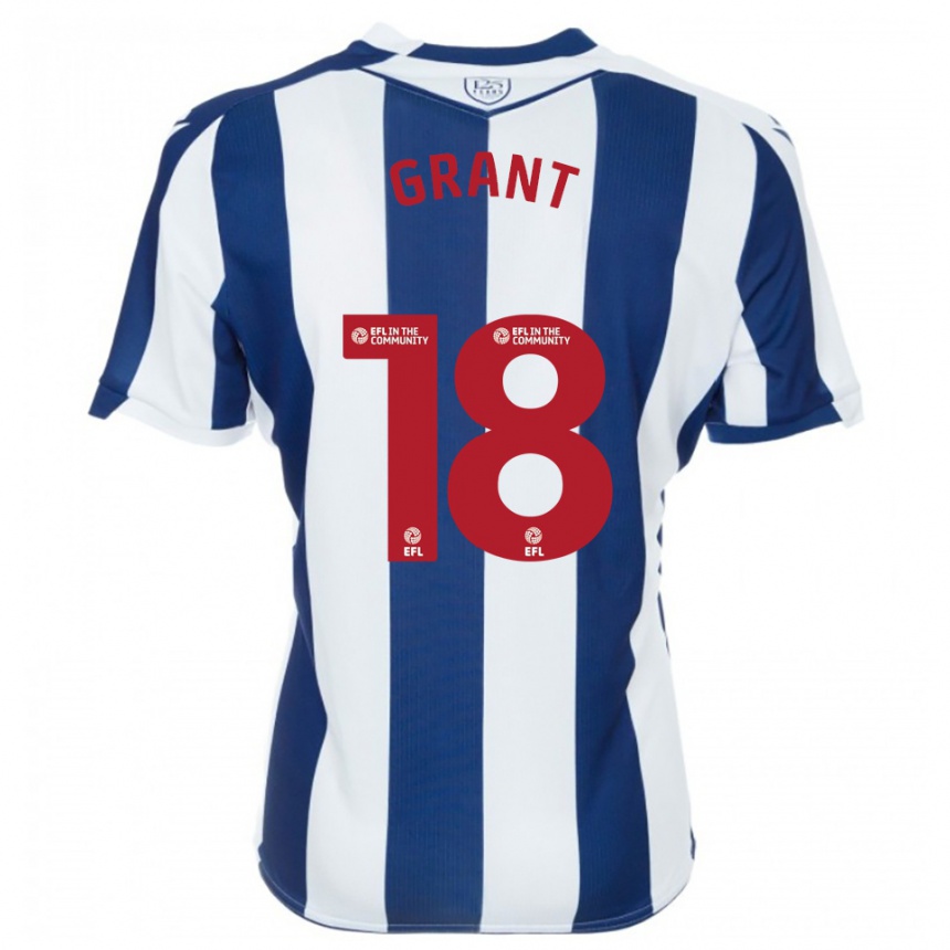 ילדים כדורגל קרלן גרנט #18 כחול נייבי לבן ג'רזי ביתית 2025/26