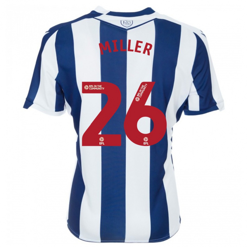 ילדים כדורגל נא מילר #26 כחול נייבי לבן ג'רזי ביתית 2025/26