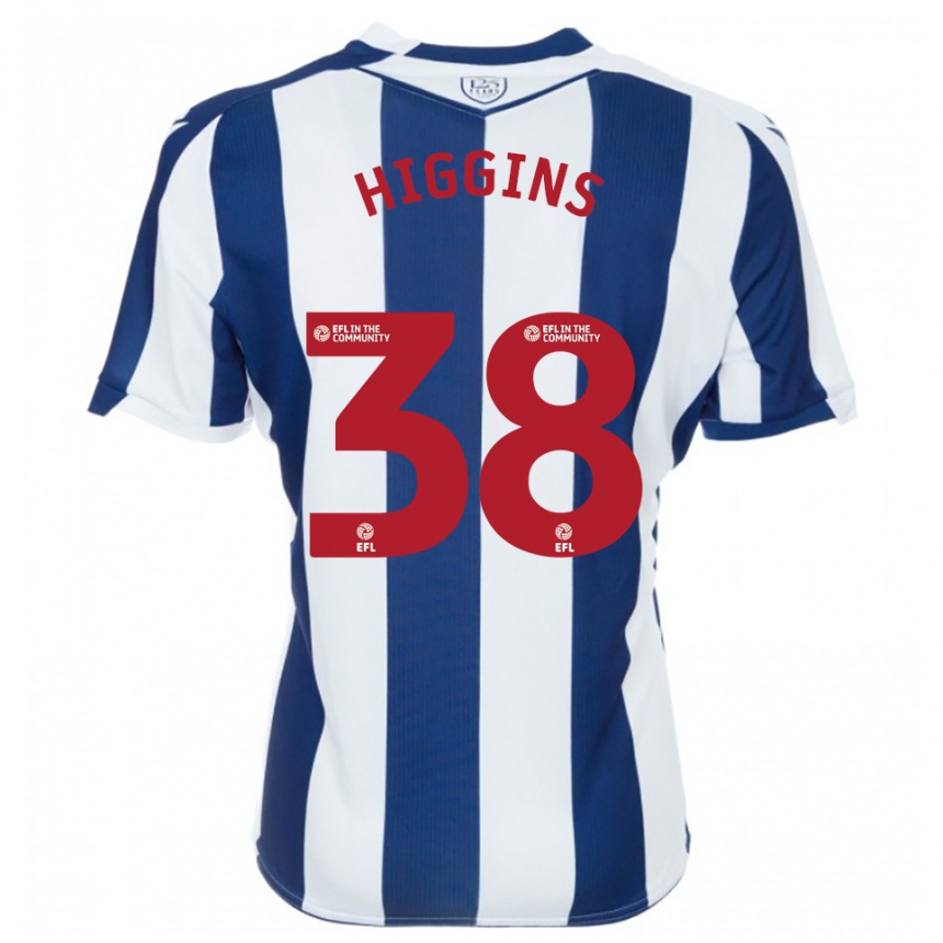 ילדים כדורגל עאקל היגינס #38 כחול נייבי לבן ג'רזי ביתית 2025/26