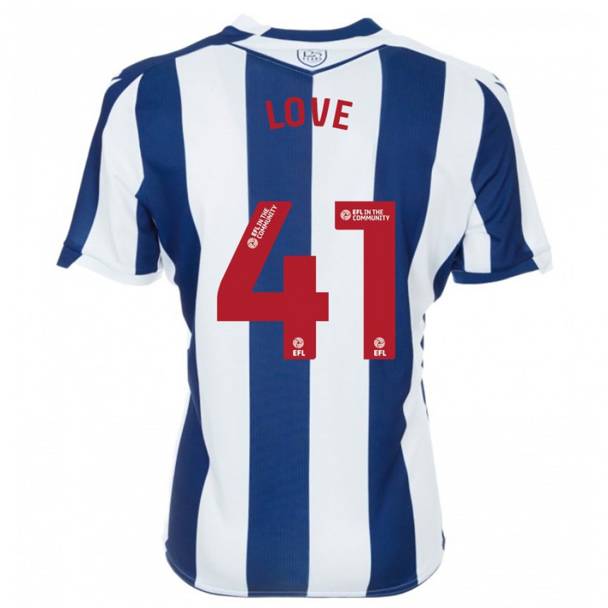 ילדים כדורגל לייטון לאב #41 כחול נייבי לבן ג'רזי ביתית 2025/26