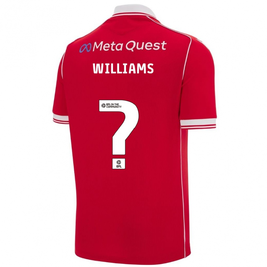 ילדים כדורגל סם וויליאמס #0 אדום לבן ג'רזי ביתית 2025/26