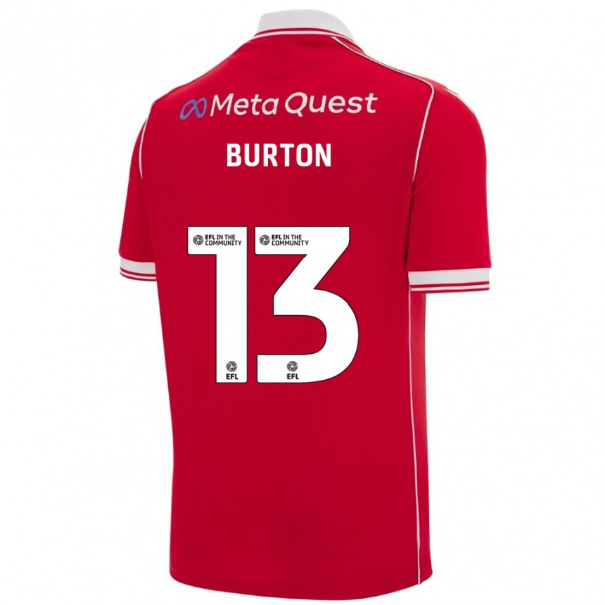 ילדים כדורגל קאלום ברטון #13 אדום לבן ג'רזי ביתית 2025/26