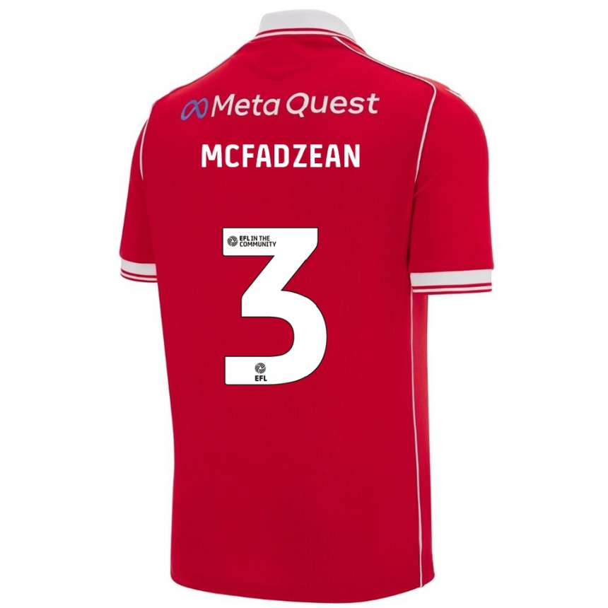 ילדים כדורגל קאלום מקפאדז'אן #3 אדום לבן ג'רזי ביתית 2025/26