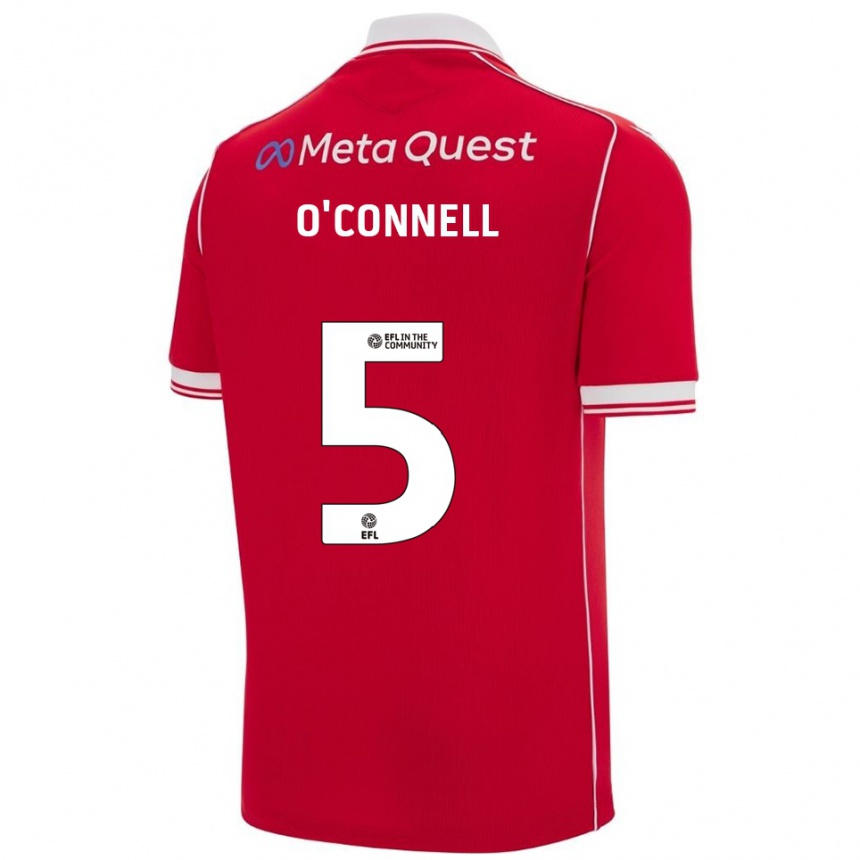 ילדים כדורגל אוגהן אוקונל #5 אדום לבן ג'רזי ביתית 2025/26