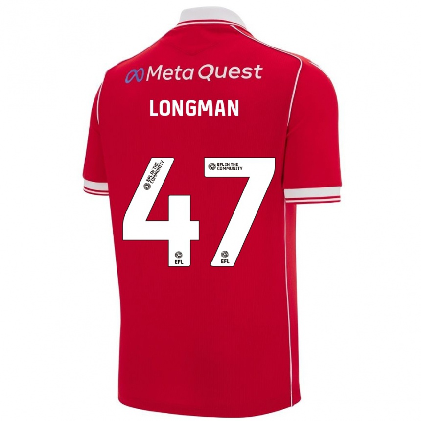 ילדים כדורגל ראיין לונגמן #47 אדום לבן ג'רזי ביתית 2025/26