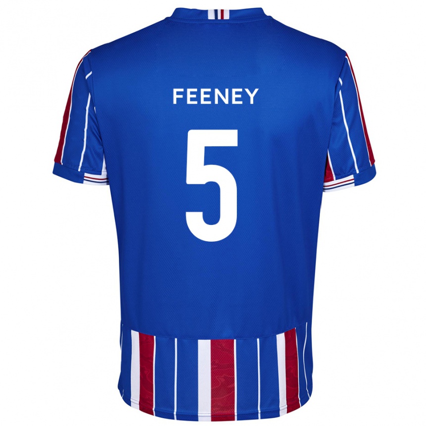 ילדים כדורגל מורגן פיני #5 כחול אדום לבן ג'רזי ביתית 2025/26