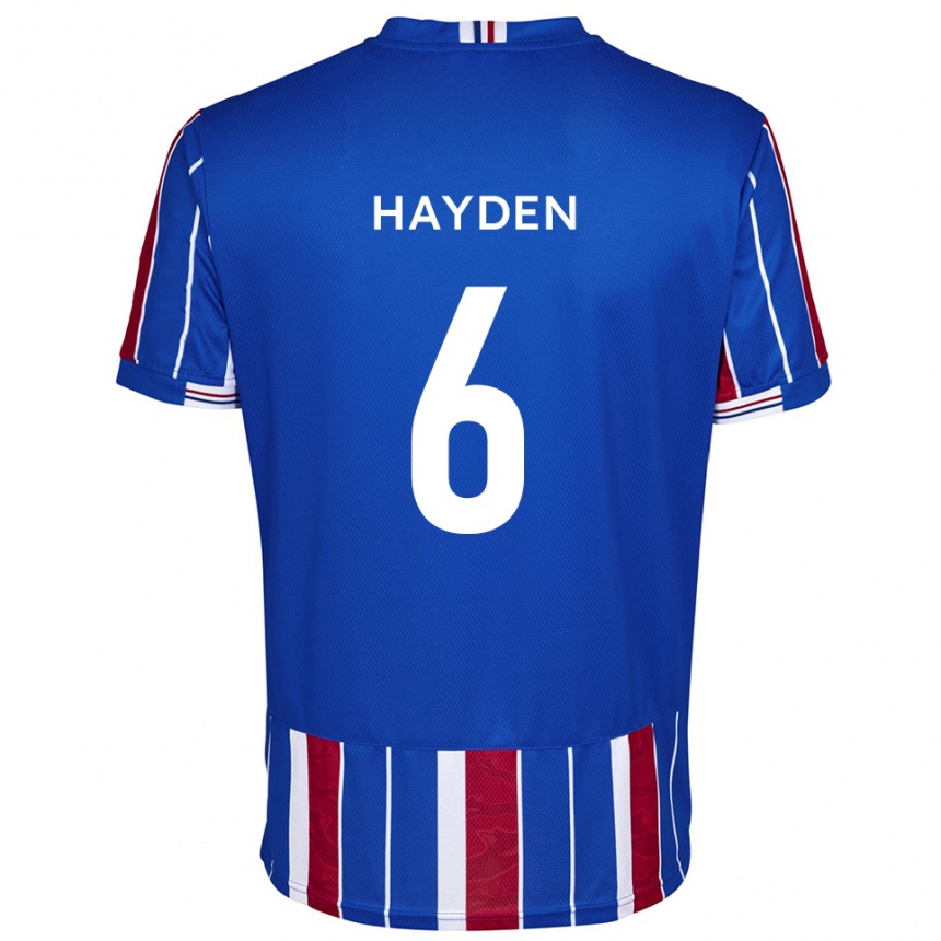 ילדים כדורגל ארון היידן #6 כחול אדום לבן ג'רזי ביתית 2025/26