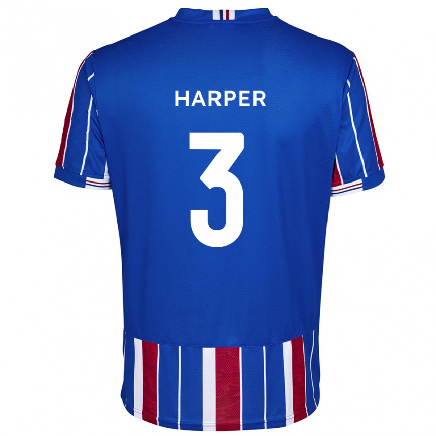 ילדים כדורגל קמרון הרפר #3 כחול אדום לבן ג'רזי ביתית 2025/26