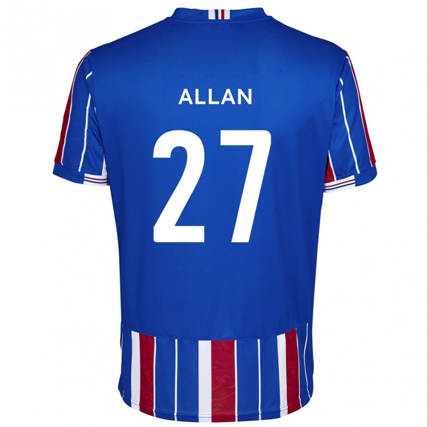 ילדים כדורגל Jake Allan #27 כחול אדום לבן ג'רזי ביתית 2025/26