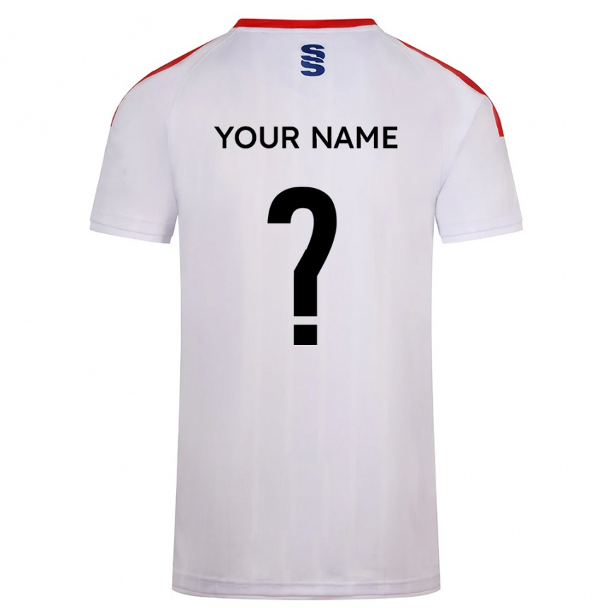 ילדים כדורגל השם שלך #0 לבן כחול נייבי ג'רזי ביתית 2025/26