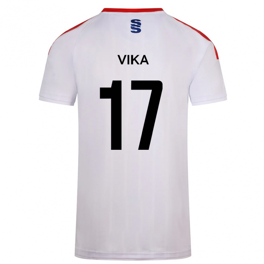 ילדים כדורגל Destin Vika #17 לבן כחול נייבי ג'רזי ביתית 2025/26