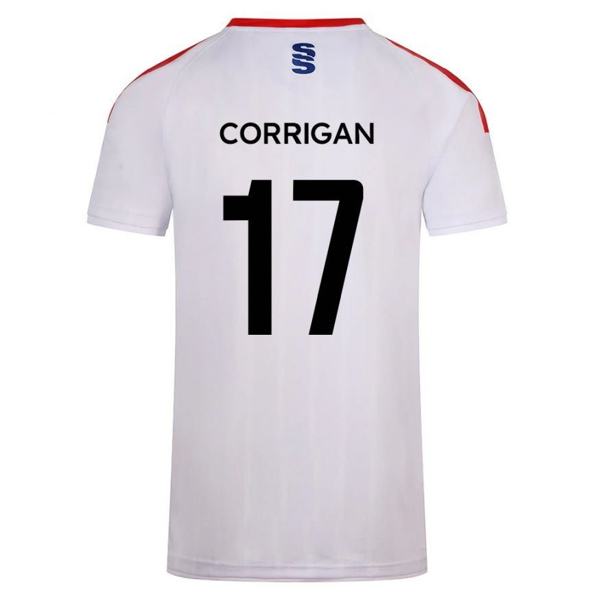 ילדים כדורגל Niamh Corrigan #17 לבן כחול נייבי ג'רזי ביתית 2025/26