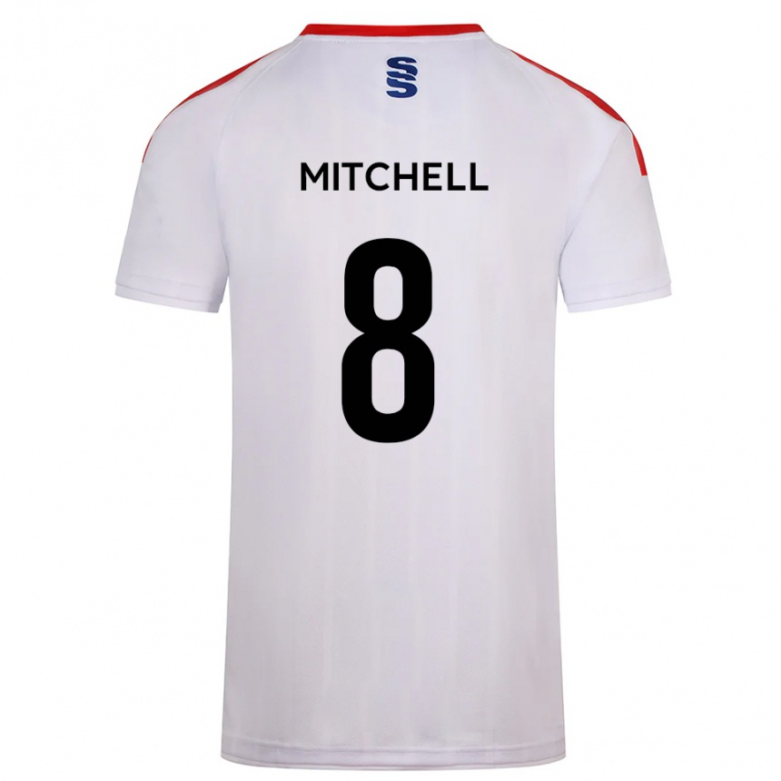 ילדים כדורגל Ethan Mitchell #8 לבן כחול נייבי ג'רזי ביתית 2025/26
