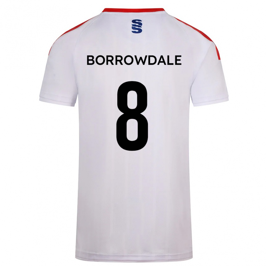 ילדים כדורגל Imogen Borrowdale #8 לבן כחול נייבי ג'רזי ביתית 2025/26