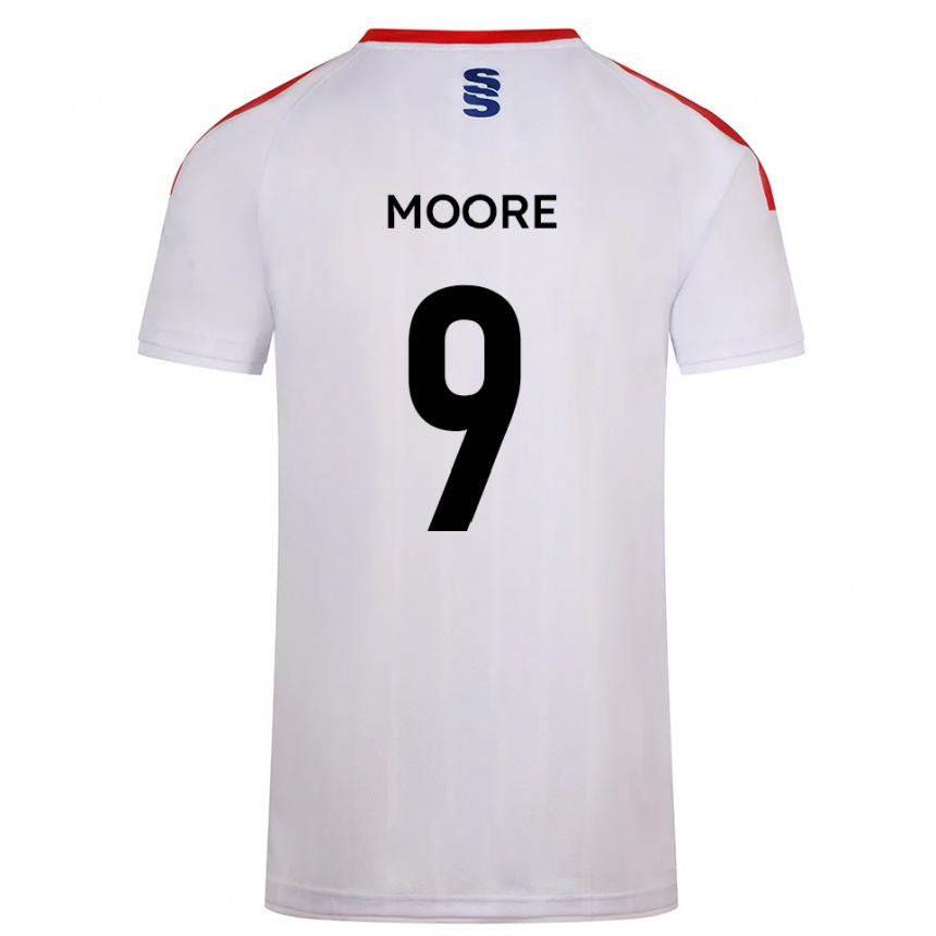 ילדים כדורגל Lois Moore #9 לבן כחול נייבי ג'רזי ביתית 2025/26