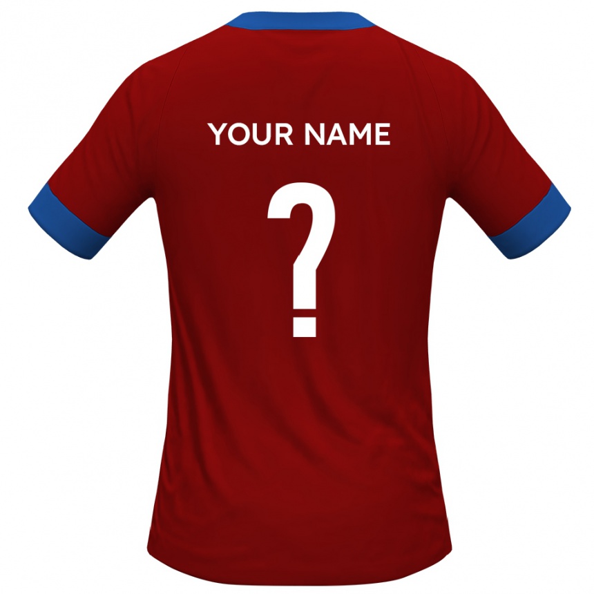 ילדים כדורגל השם שלך #0 כחול אדום ג'רזי ביתית 2025/26