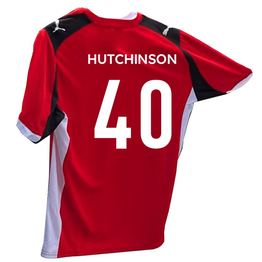 ילדים כדורגל Luke Hutchinson #40 אדום לבן ג'רזי ביתית 2025/26