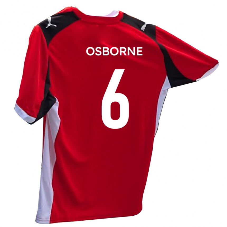 ילדים כדורגל אליוט אוסבורן #6 אדום לבן ג'רזי ביתית 2025/26