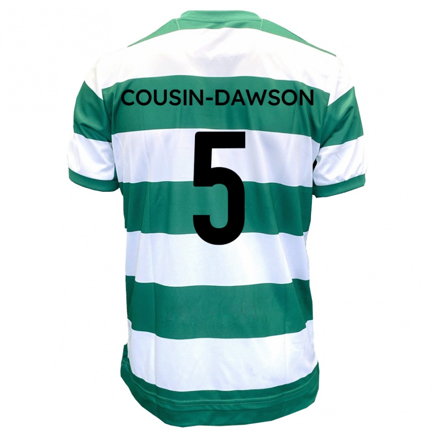 ילדים כדורגל פין קאזן-דוסון #5 ירוק לבן ג'רזי ביתית 2025/26