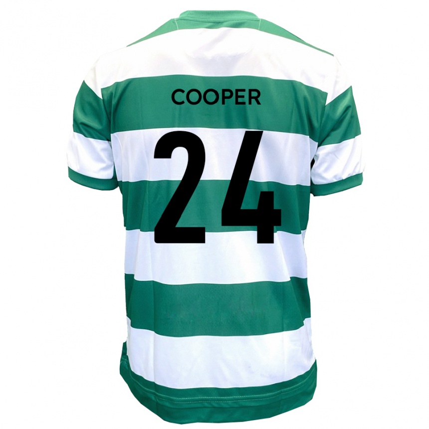 ילדים כדורגל Charlie Cooper #24 ירוק לבן ג'רזי ביתית 2025/26