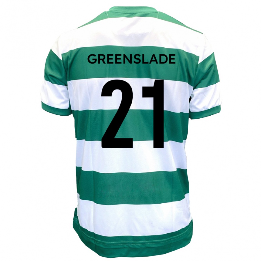 ילדים כדורגל הארווי גרינסלייד #21 ירוק לבן ג'רזי ביתית 2025/26