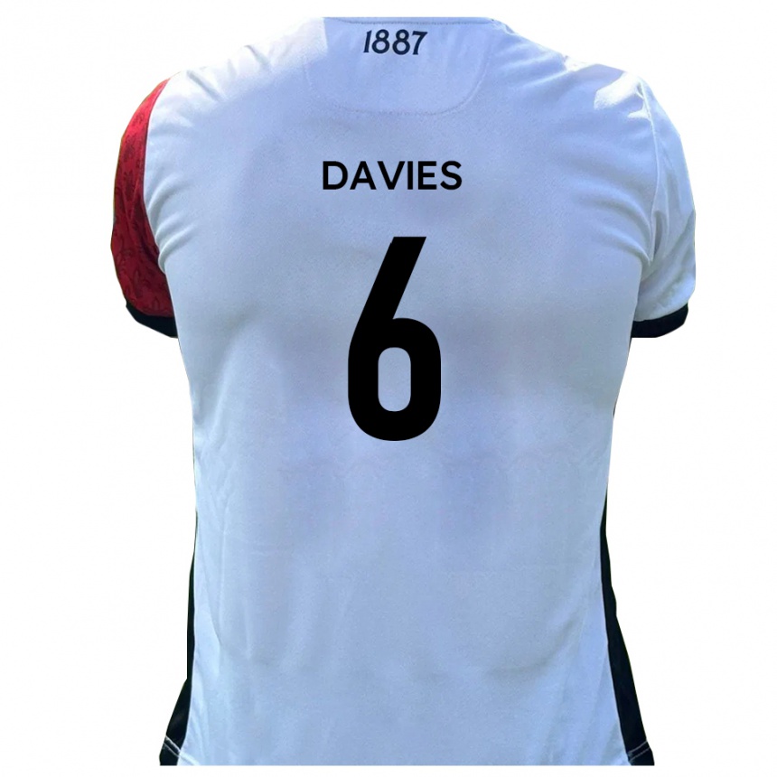 ילדים כדורגל Dillan Davies #6 אדום לבן ג'רזי ביתית 2025/26