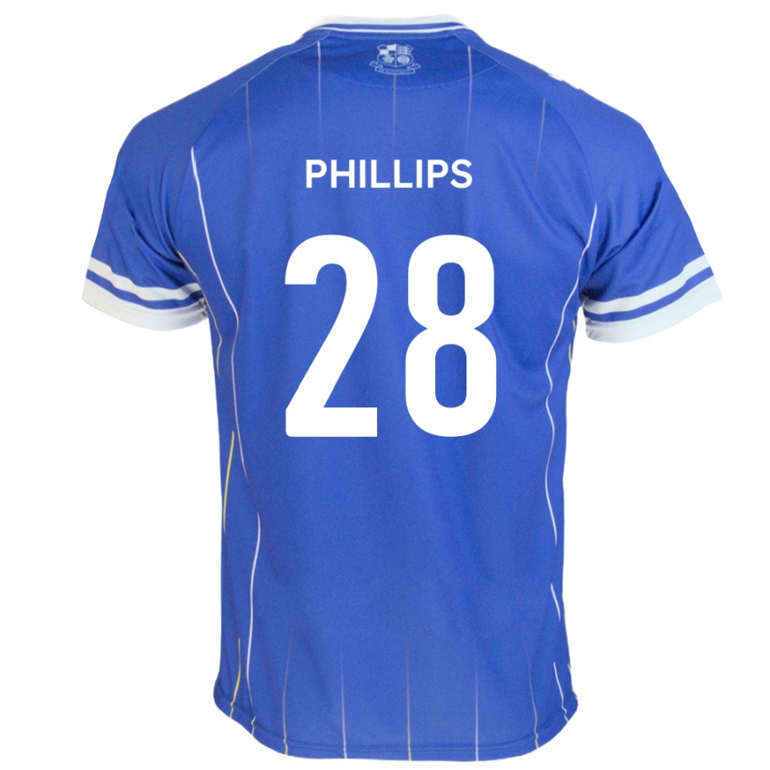 ילדים כדורגל Declan Phillips #28 כחול מלכותי ג'רזי ביתית 2025/26