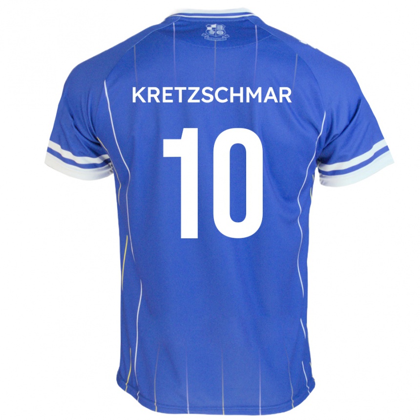 ילדים כדורגל מקס קרצ'מר #10 כחול מלכותי ג'רזי ביתית 2025/26