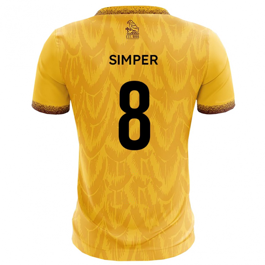 ילדים כדורגל לואיס סימפר #8 צהוב חום ג'רזי ביתית 2025/26
