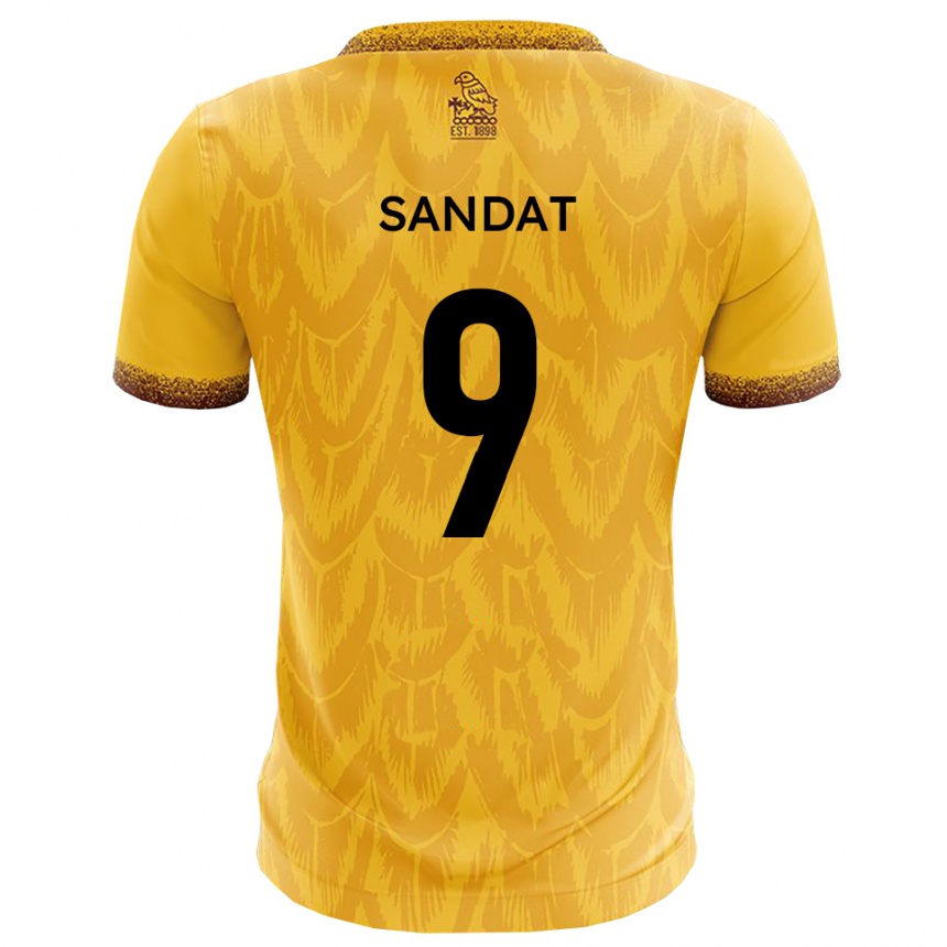 ילדים כדורגל Henry Sandat #9 צהוב חום ג'רזי ביתית 2025/26