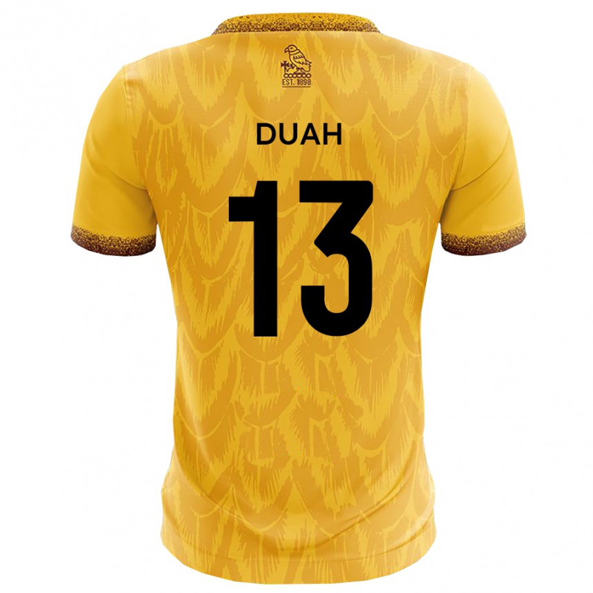 ילדים כדורגל Enos Duah #13 צהוב חום ג'רזי ביתית 2025/26