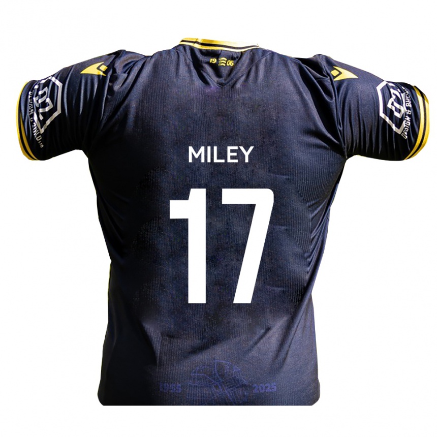 ילדים כדורגל Cav Miley #17 כחול נייבי צהוב ג'רזי ביתית 2025/26