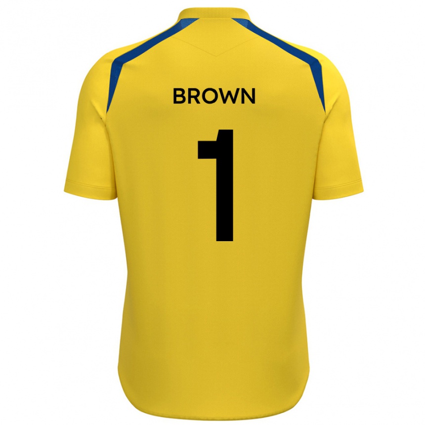 ילדים כדורגל Rory Brown #1 צהוב כחול ג'רזי ביתית 2025/26