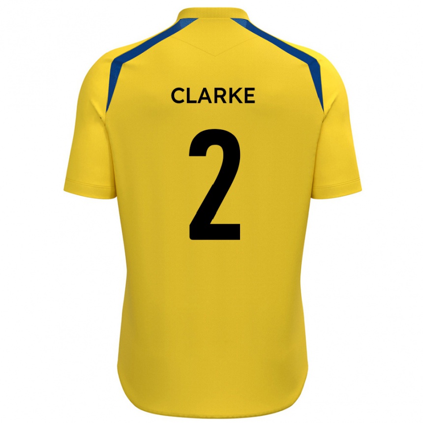 ילדים כדורגל James Clarke #2 צהוב כחול ג'רזי ביתית 2025/26