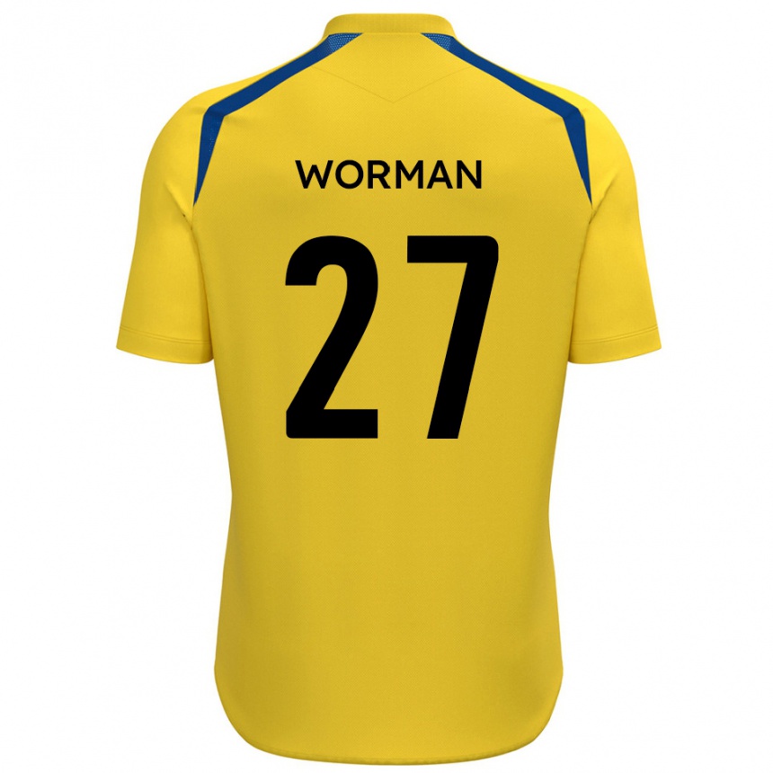 ילדים כדורגל בן וורמן #27 צהוב כחול ג'רזי ביתית 2025/26