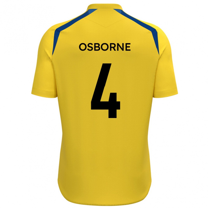 ילדים כדורגל ג׳יימי אוסבורן #4 צהוב כחול ג'רזי ביתית 2025/26