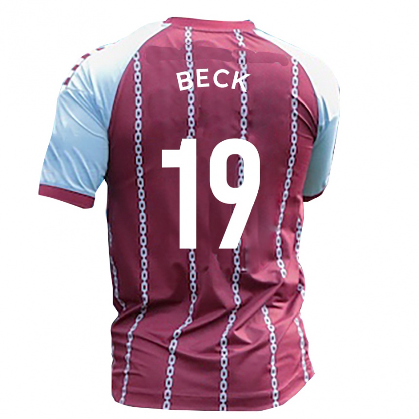 ילדים כדורגל מארק בק #19 תכלת חלודה אדומה ג'רזי ביתית 2025/26