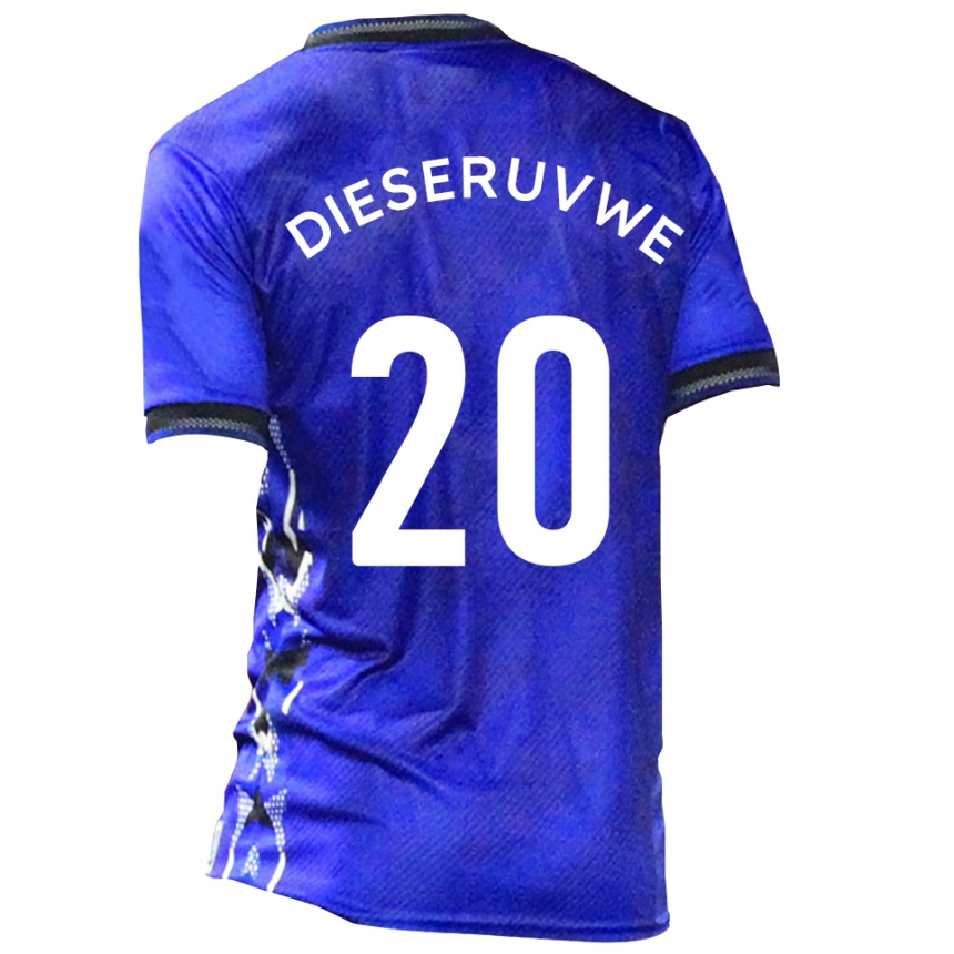 ילדים כדורגל Emmanuel Dieseruvwe #20 כחול לבן ג'רזי ביתית 2025/26