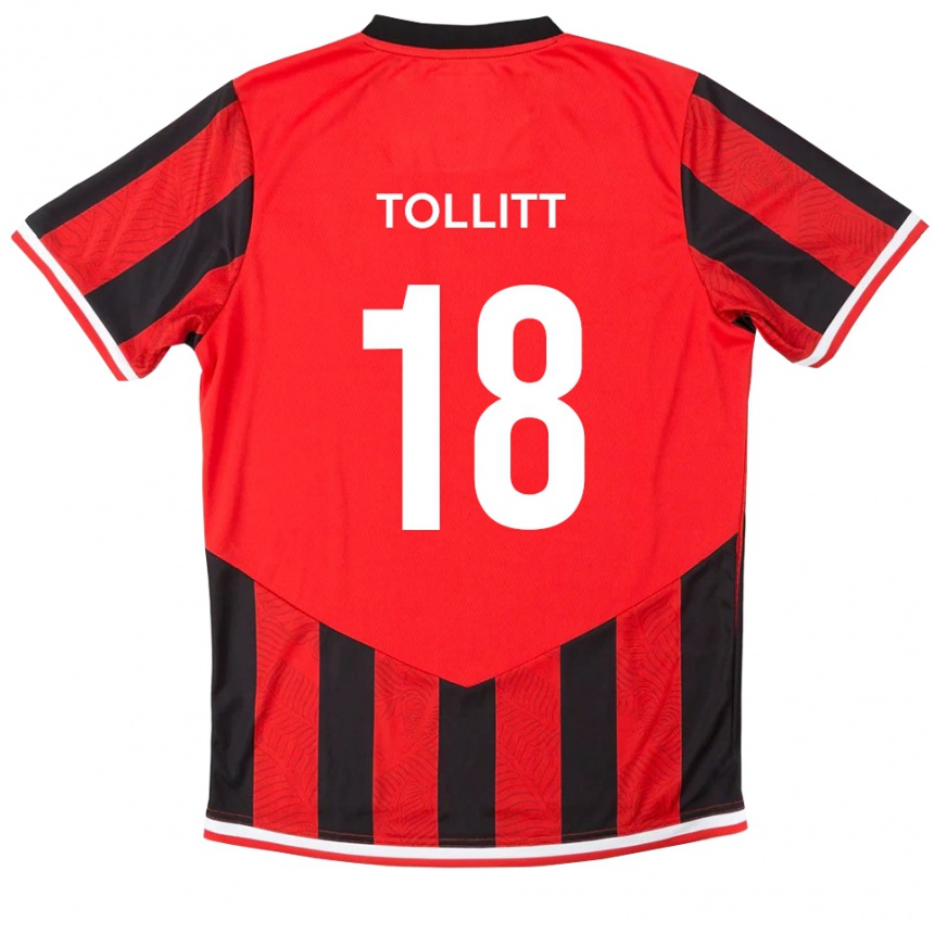 ילדים כדורגל בן טוליט #18 אדום שחור ג'רזי ביתית 2025/26