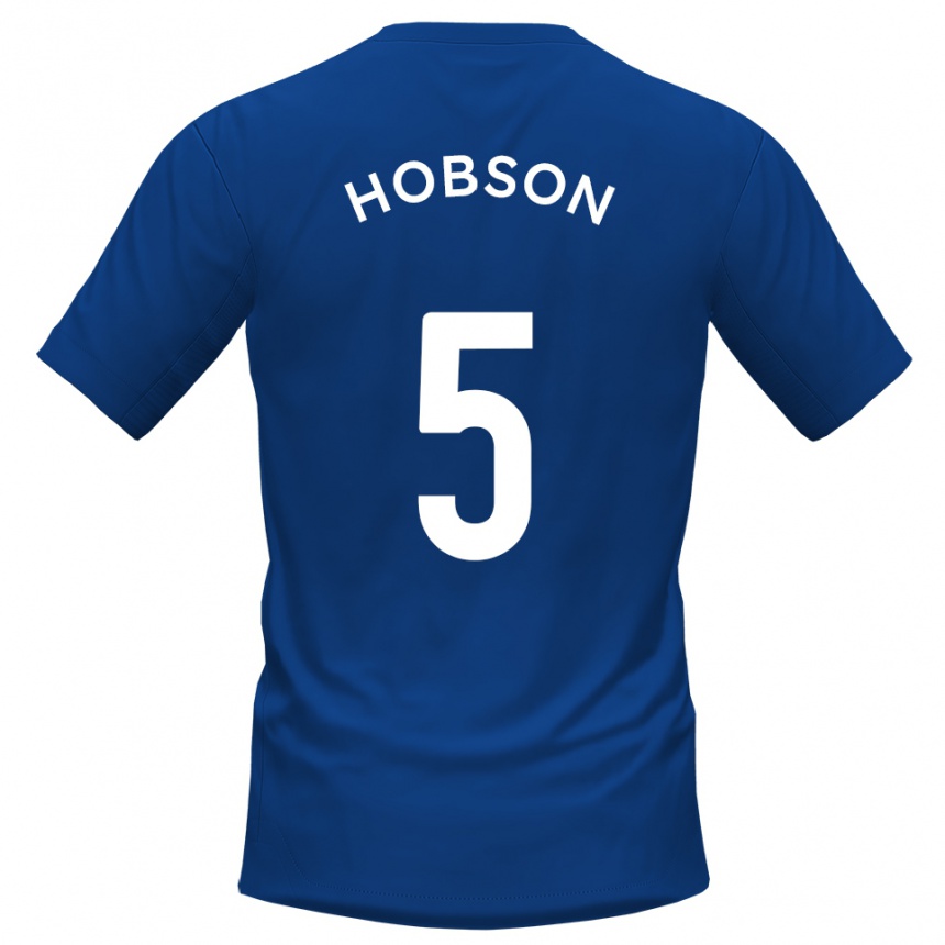 ילדים כדורגל שון הובסון #5 כחול לבן ג'רזי ביתית 2025/26