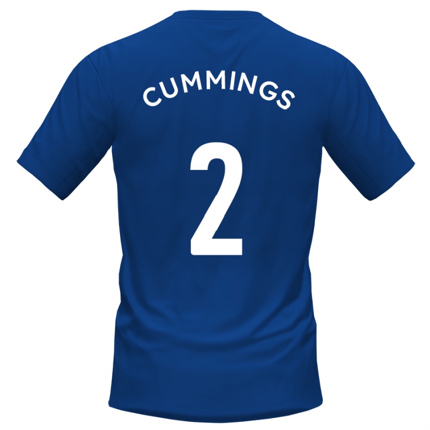 ילדים כדורגל Jo Cummings #2 כחול לבן ג'רזי ביתית 2025/26