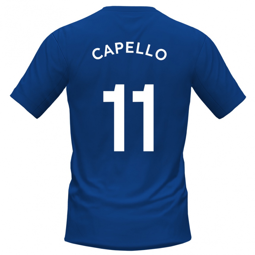 ילדים כדורגל אנג'לו קאפלו #11 כחול לבן ג'רזי ביתית 2025/26