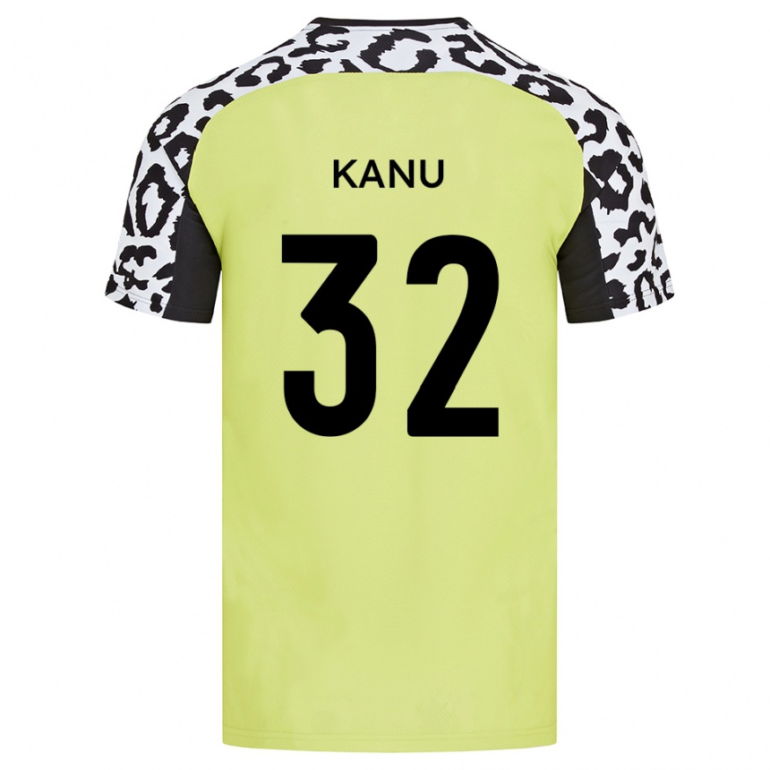 ילדים כדורגל אברהם קאנו #32 צהוב פלואורסצנטי ג'רזי ביתית 2025/26